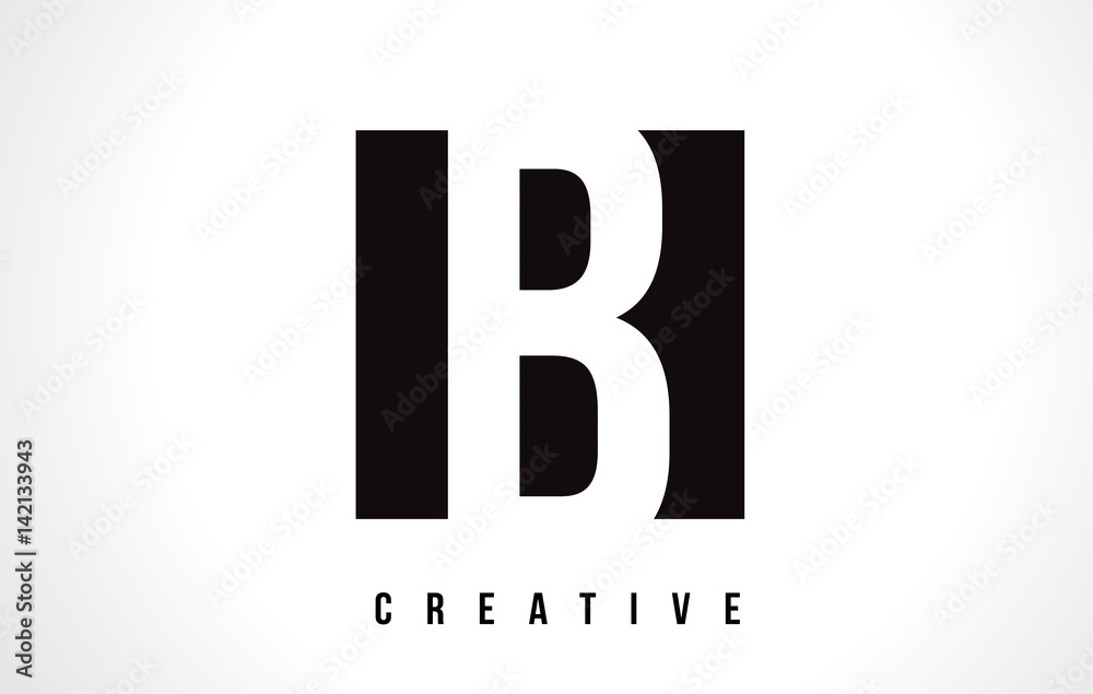 B White Letter Logo Design with Black Square. B White Letter Logo Design with Black Square.