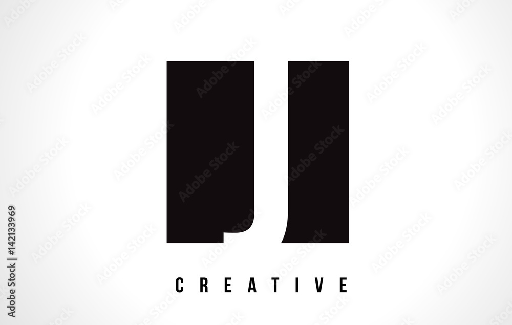 J White Letter Logo Design with Black Square. J White Letter Logo Design with Black Square.
