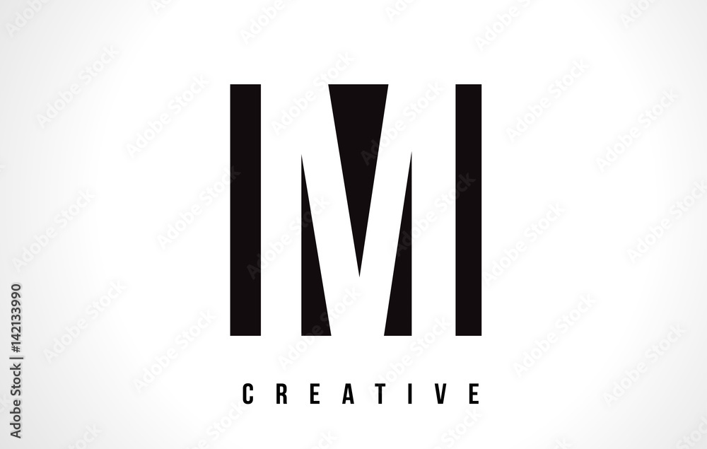 M White Letter Logo Design with Black Square. M White Letter Logo Design with Black Square.
