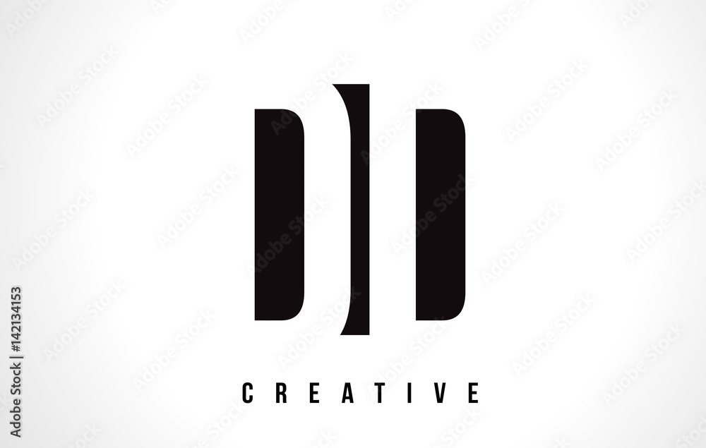DD D D White Letter Logo Design with Black Square. DD D D White Letter Logo Design with Black Square.