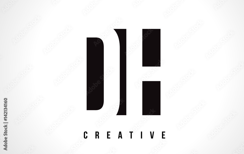 DH D H White Letter Logo Design with Black Square. DH D H White Letter Logo Design with Black Square.