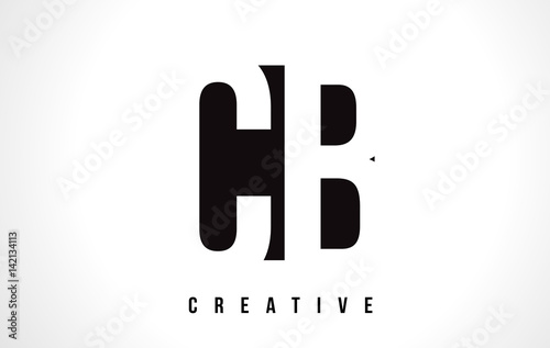 CB C B White Letter Logo Design with Black Square.