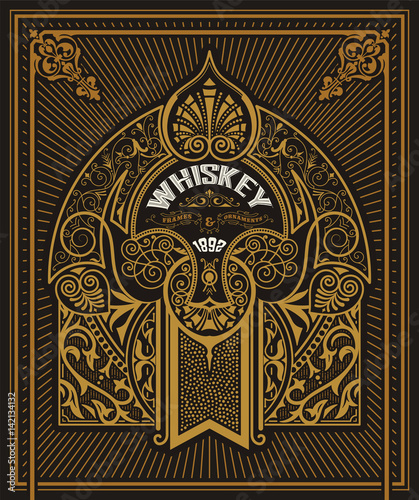 Whiskey card with old frame