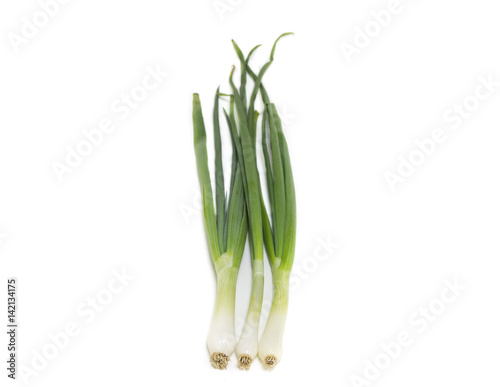  fresh spring onion isolated on white background