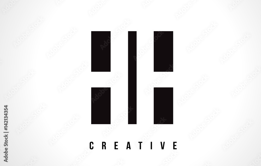 HH H H White Letter Logo Design with Black Square. HH H H White Letter Logo Design with Black Square.