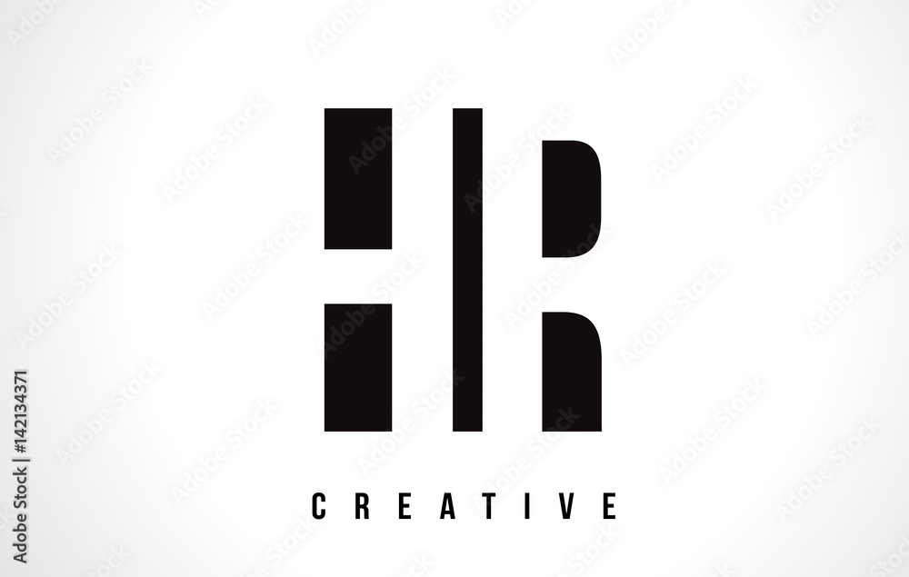 HR H R White Letter Logo Design with Black Square. HR H R White Letter Logo Design with Black Square.