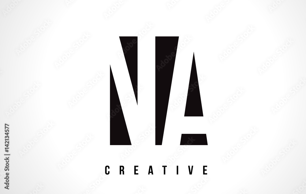 NA N A White Letter Logo Design with Black Square. Stock Vector | Adobe ...
