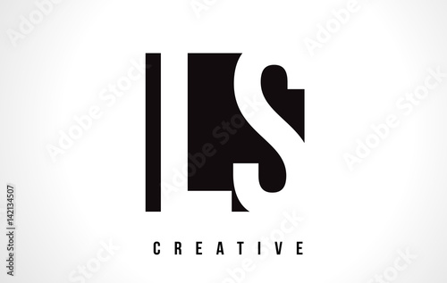 LS L S White Letter Logo Design with Black Square.
