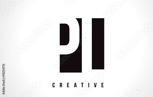 PL P L White Letter Logo Design with Black Square.