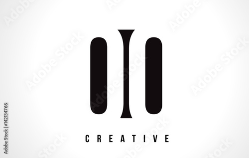 QQ Q Q White Letter Logo Design with Black Square.