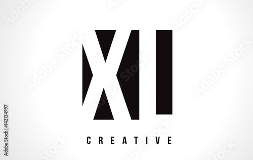 XL X L White Letter Logo Design with Black Square.