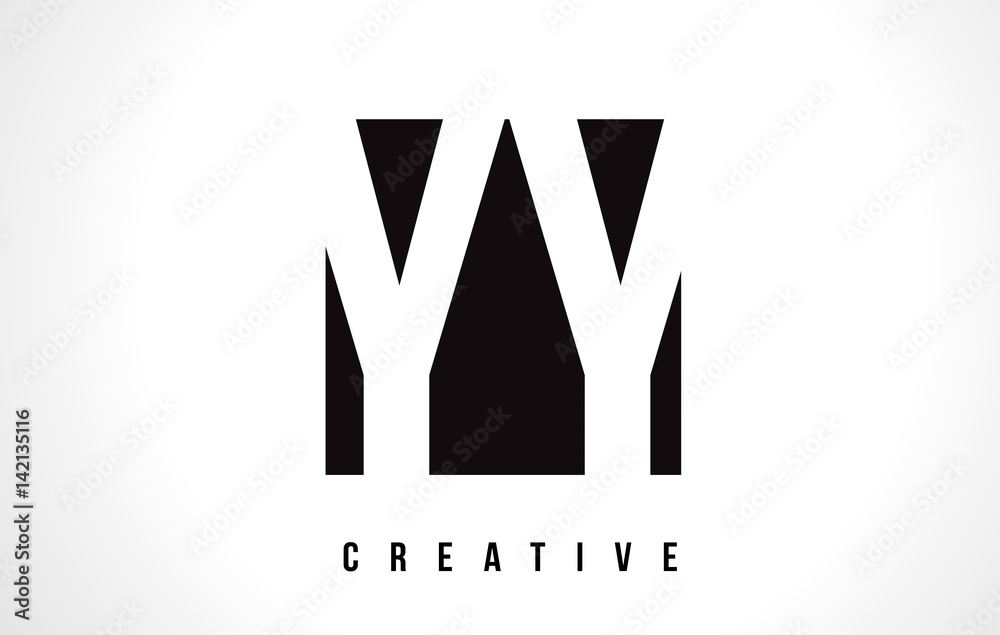 YY Y White Letter Logo Design with Black Square. YY Y White Letter Logo Design with Black Square.