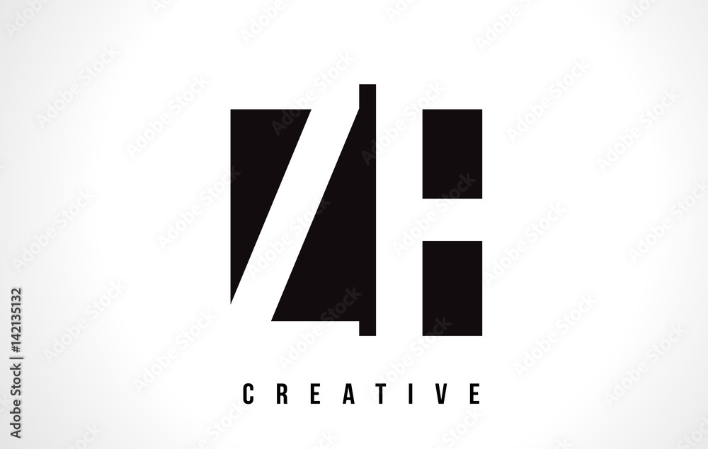 ZF Z F White Letter Logo Design with Black Square. ZF Z F White Letter Logo Design with Black Square.