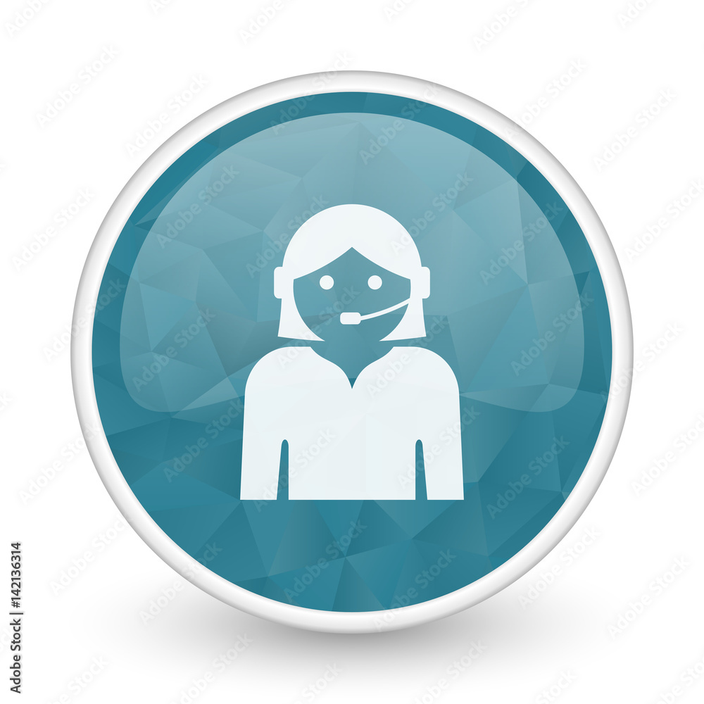 Female brillant crystal design round blue web icon. Female brillant crystal design round blue web icon.