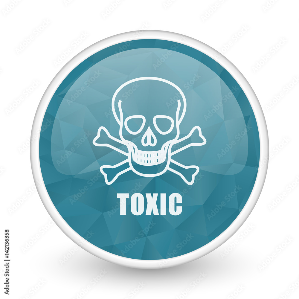 Toxic skull brillant crystal design round blue web icon. Toxic skull brillant crystal design round blue web icon.