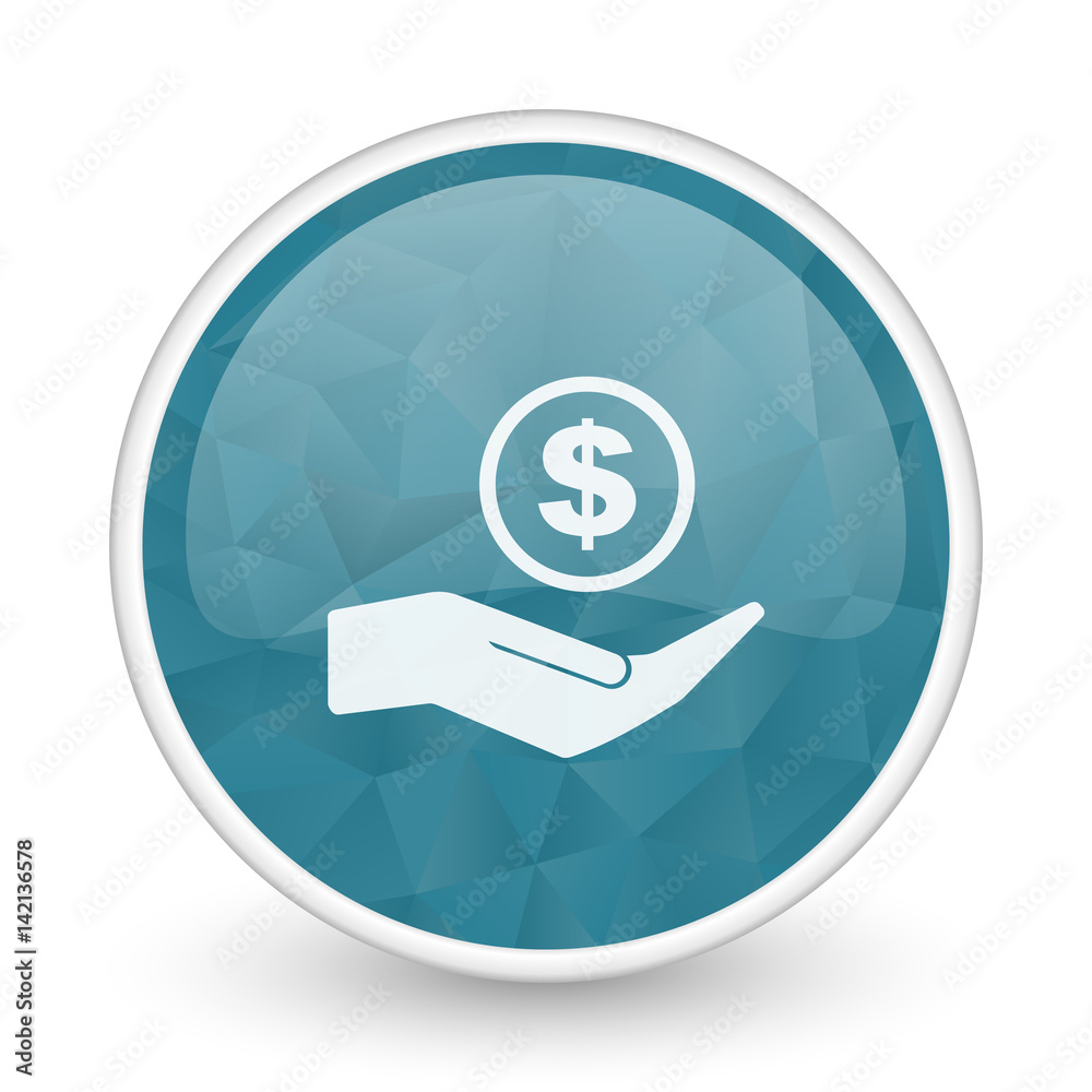 Save money brillant crystal design round blue web icon. Save money brillant crystal design round blue web icon.