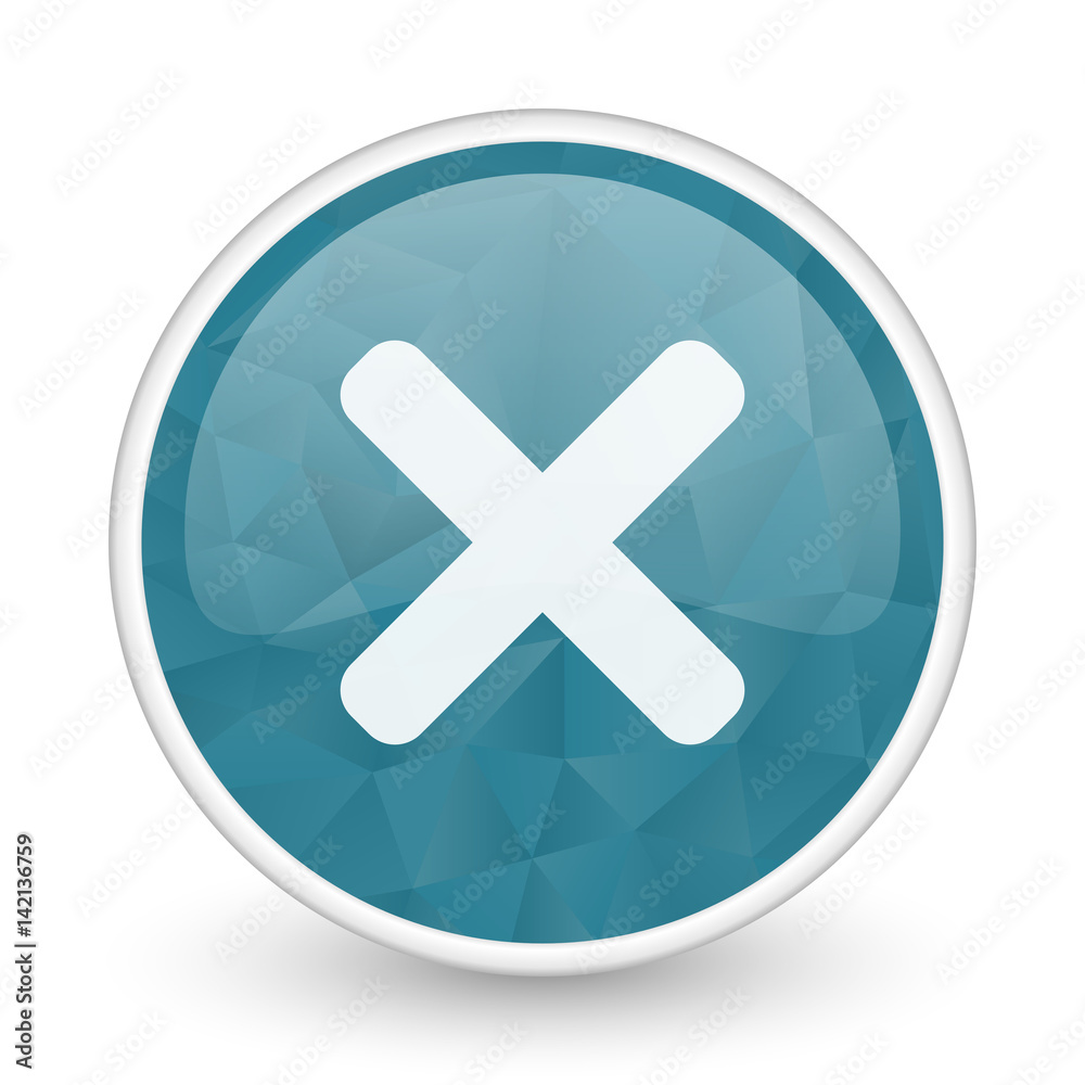 Cancel brillant crystal design round blue web icon. Cancel brillant crystal design round blue web icon.