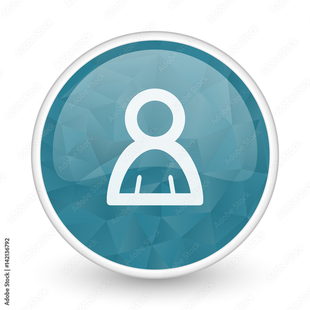 Person brillant crystal design round blue web icon. Person brillant crystal design round blue web icon.