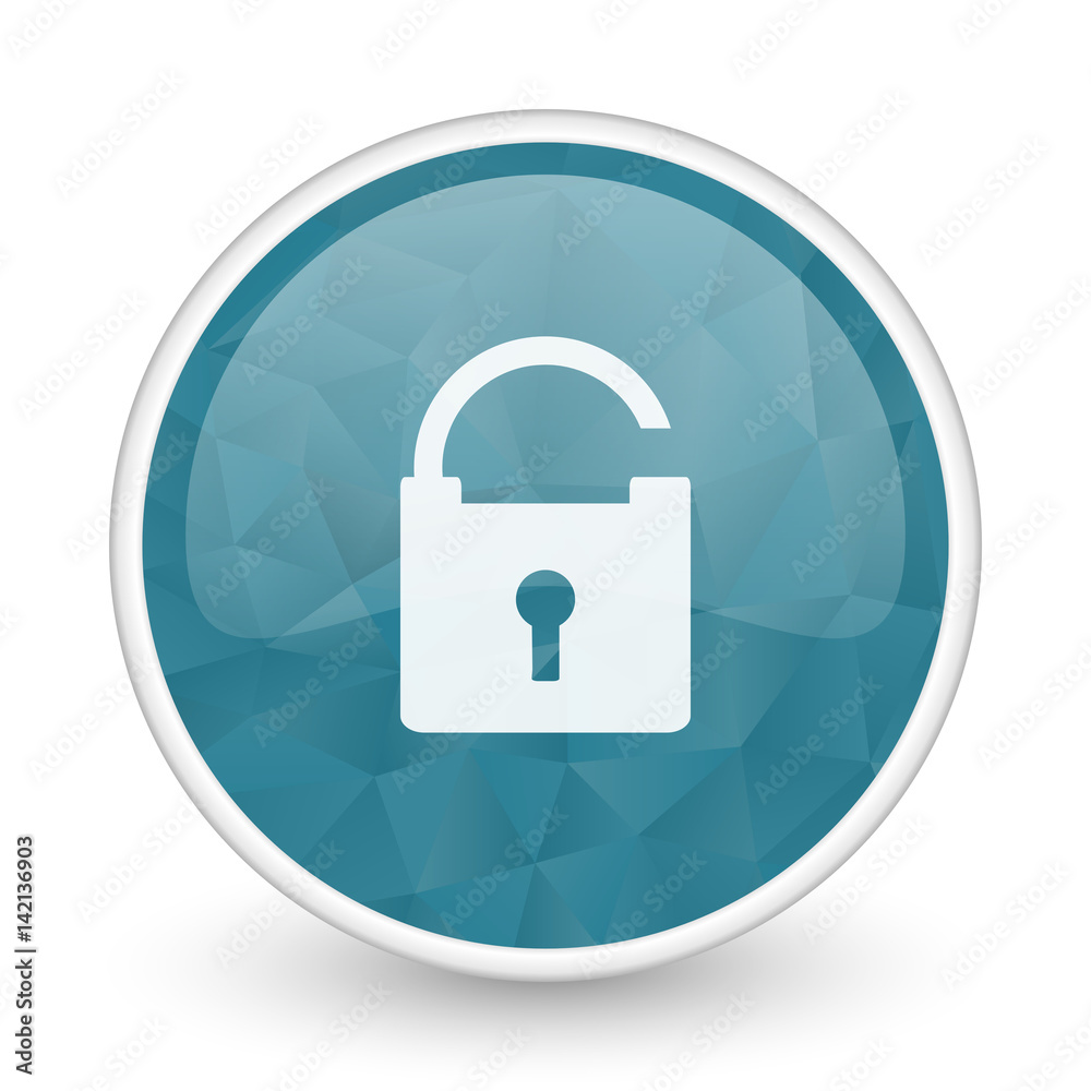 Padlock brillant crystal design round blue web icon. Padlock brillant crystal design round blue web icon.