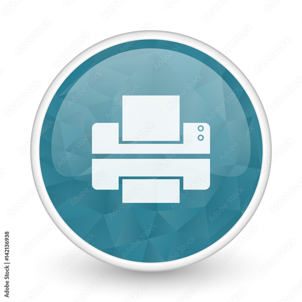 Printer brillant crystal design round blue web icon. Printer brillant crystal design round blue web icon.
