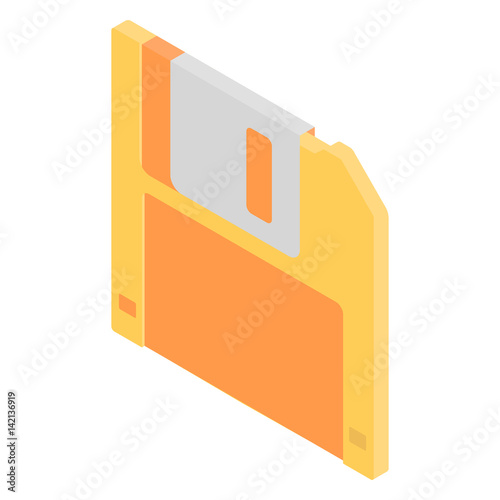 Retro floppy disk isometric icon