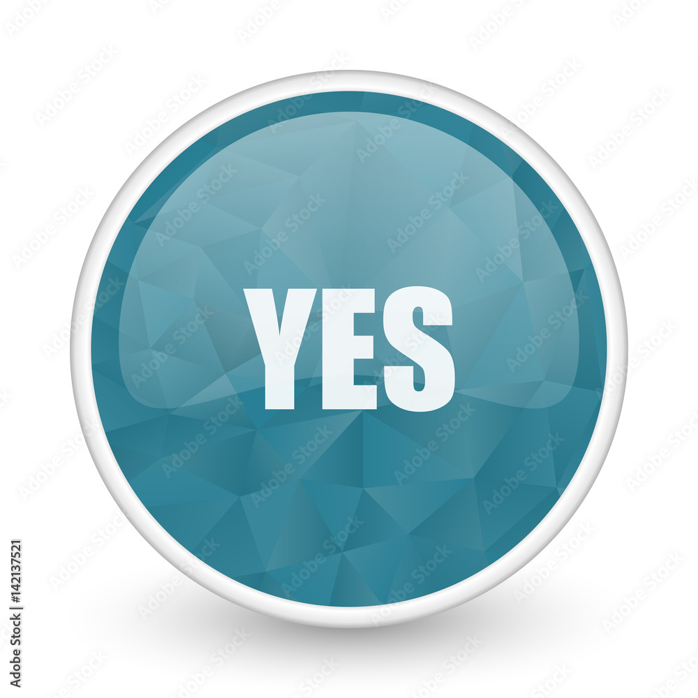 Yes brillant crystal design round blue web icon. Yes brillant crystal design round blue web icon.