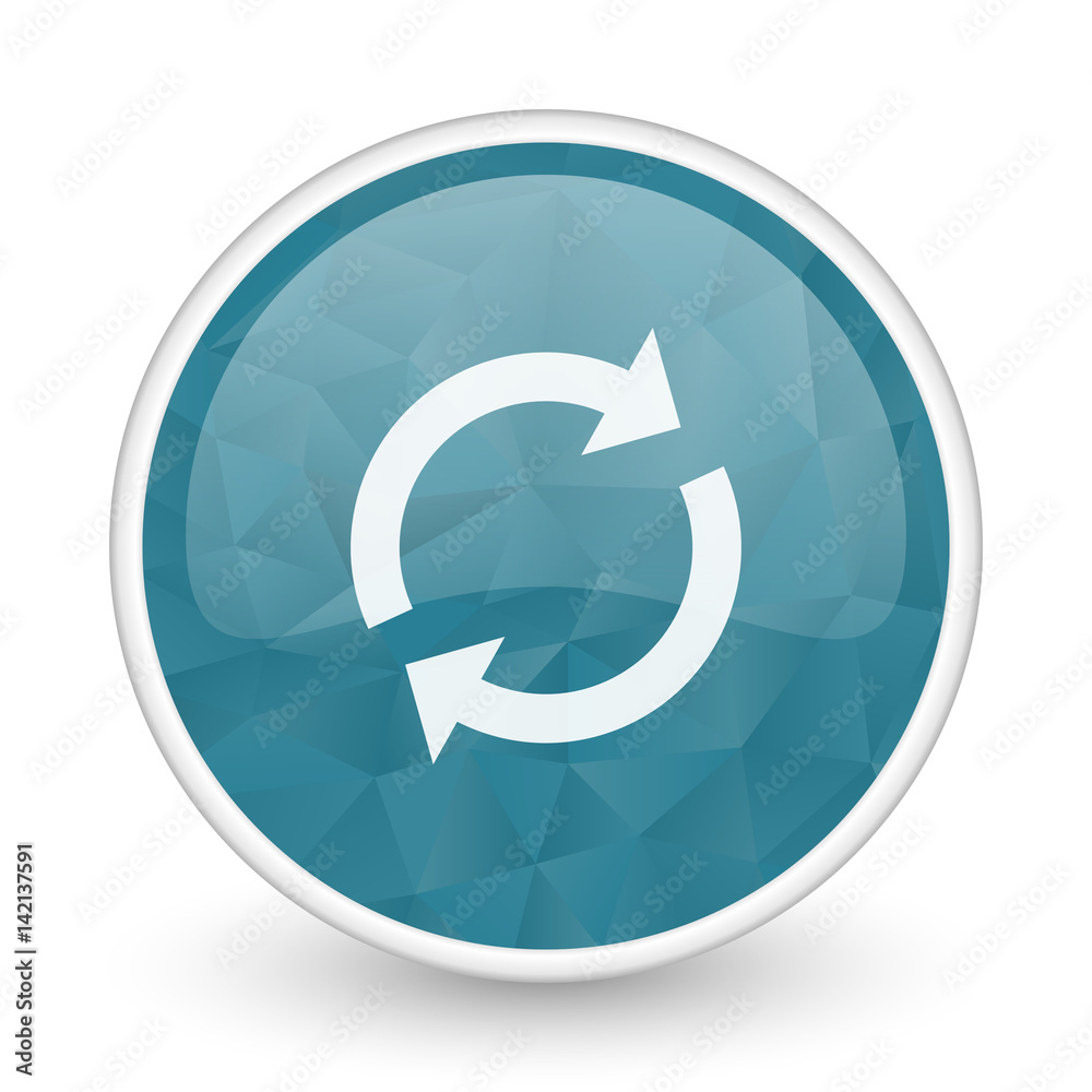 Reload brillant crystal design round blue web icon. Reload brillant crystal design round blue web icon.