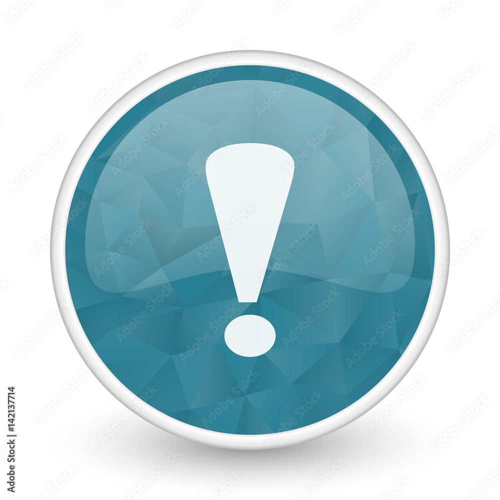 Exclamation sign brillant crystal design round blue web icon. Exclamation sign brillant crystal design round blue web icon.