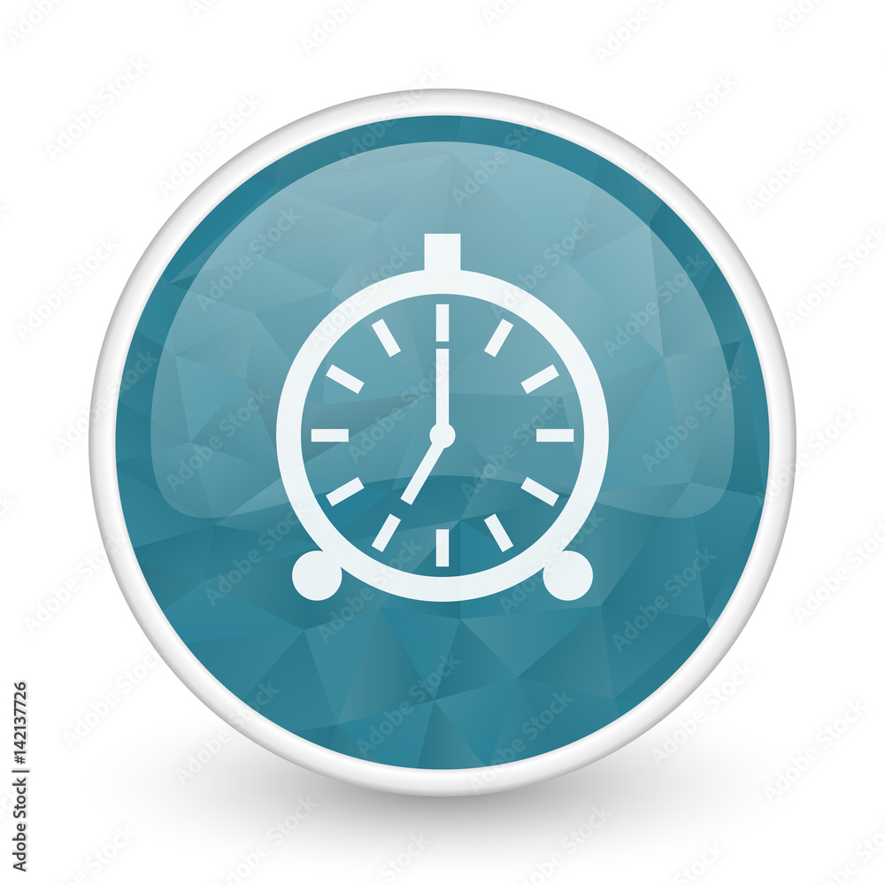 Alarm brillant crystal design round blue web icon. Alarm brillant crystal design round blue web icon.