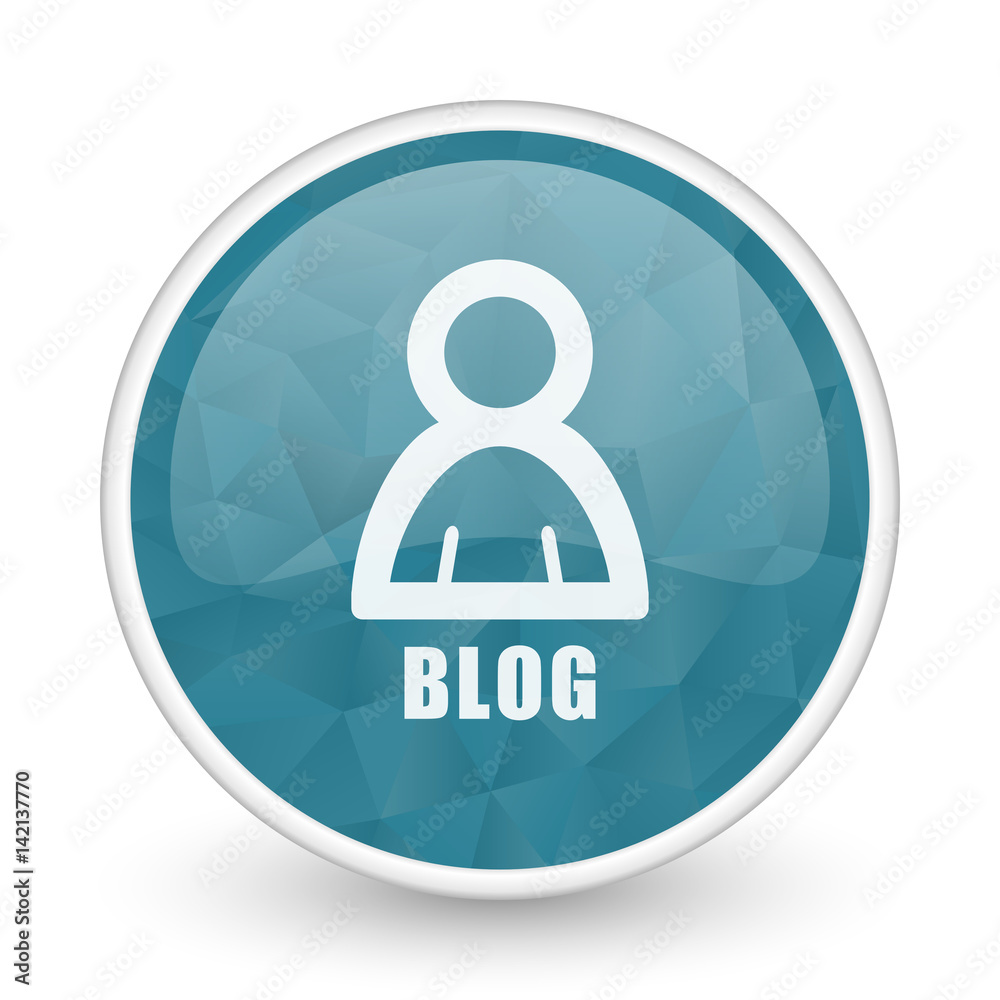 Blog brillant crystal design round blue web icon. Blog brillant crystal design round blue web icon.