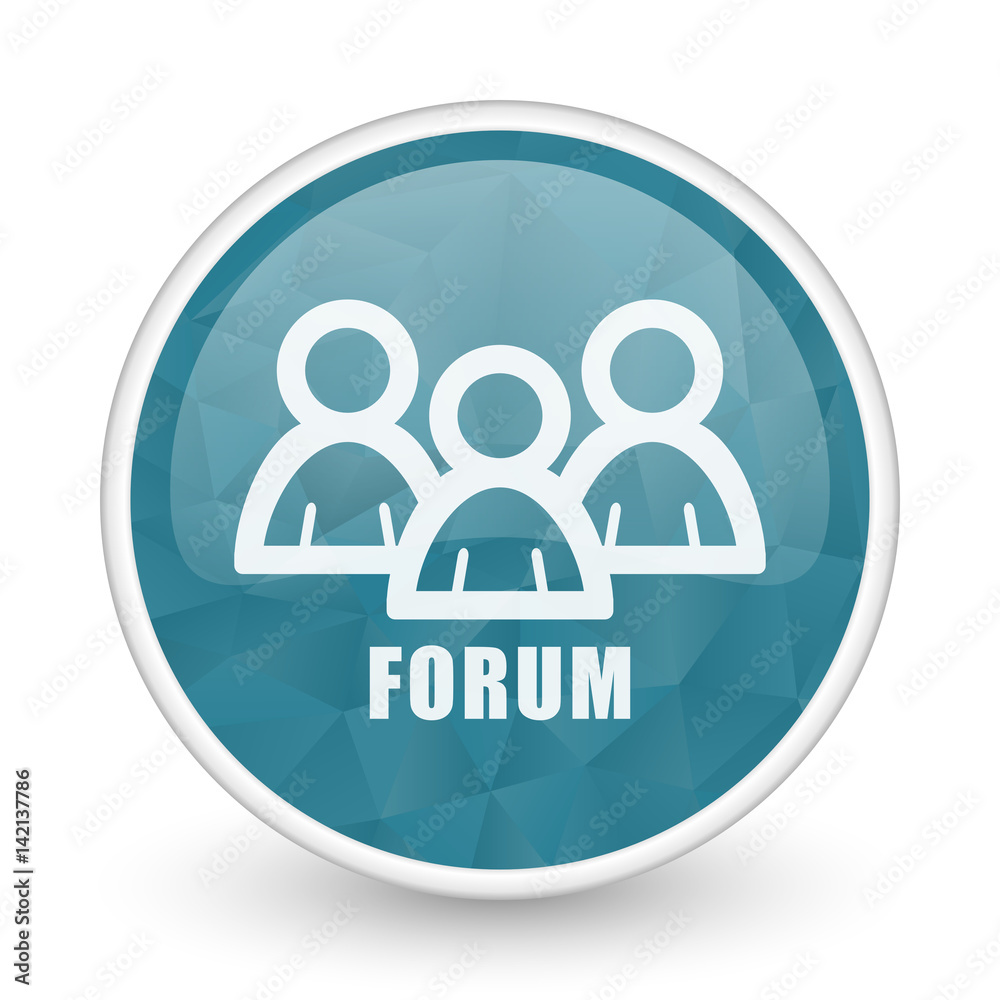 Forum brillant crystal design round blue web icon. Forum brillant crystal design round blue web icon.
