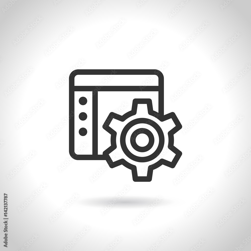Vector Cog Settings Icon Symbol with System Window. Vector Illustration Vector Cog Settings Icon Symbol with System Window. Vector Illustration