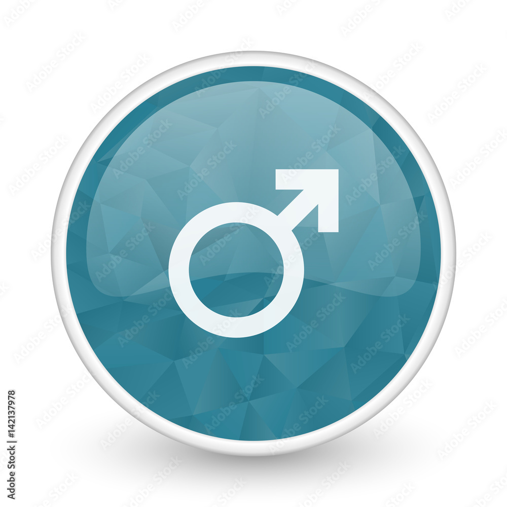 Male brillant crystal design round blue web icon. Male brillant crystal design round blue web icon.