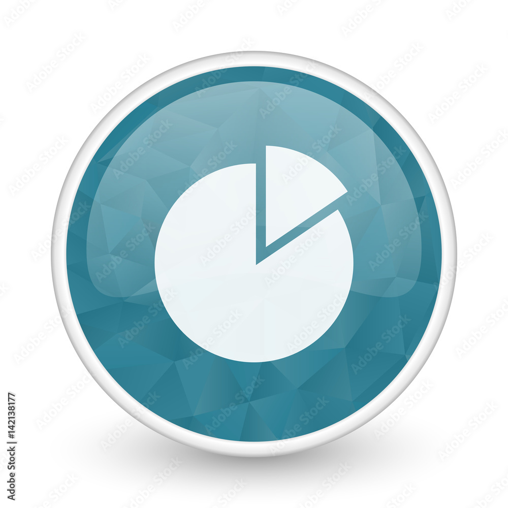 Chart brillant crystal design round blue web icon. Chart brillant crystal design round blue web icon.