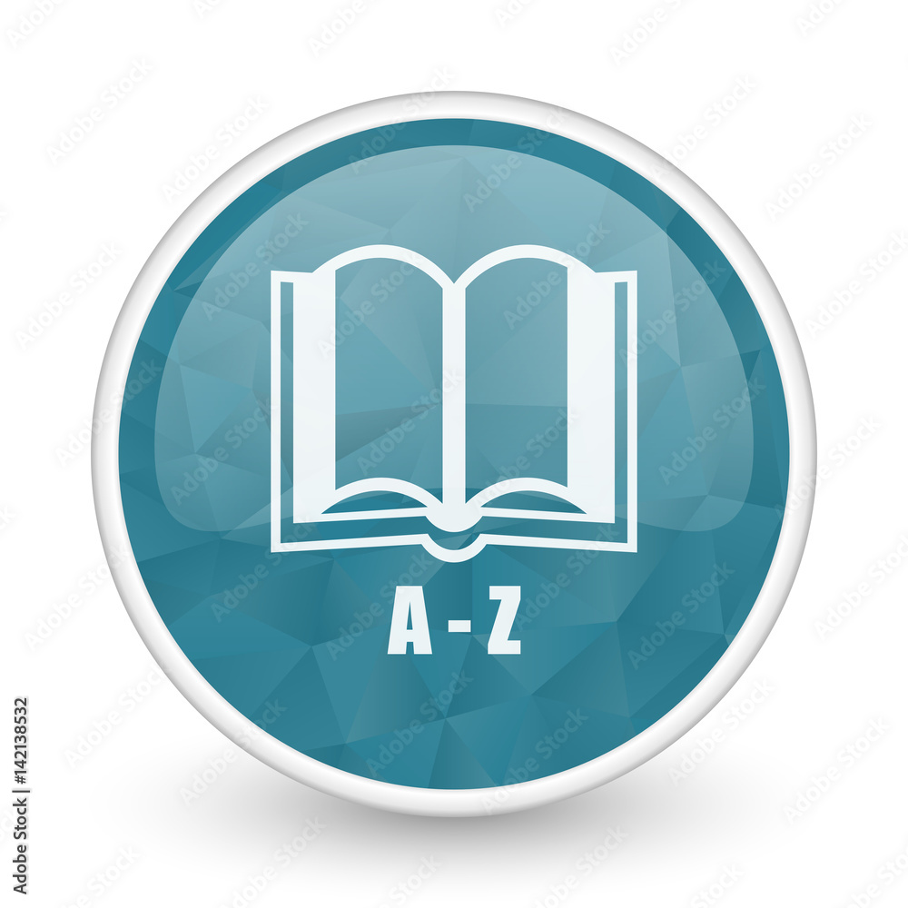 Dictionary brillant crystal design round blue web icon. Dictionary brillant crystal design round blue web icon.