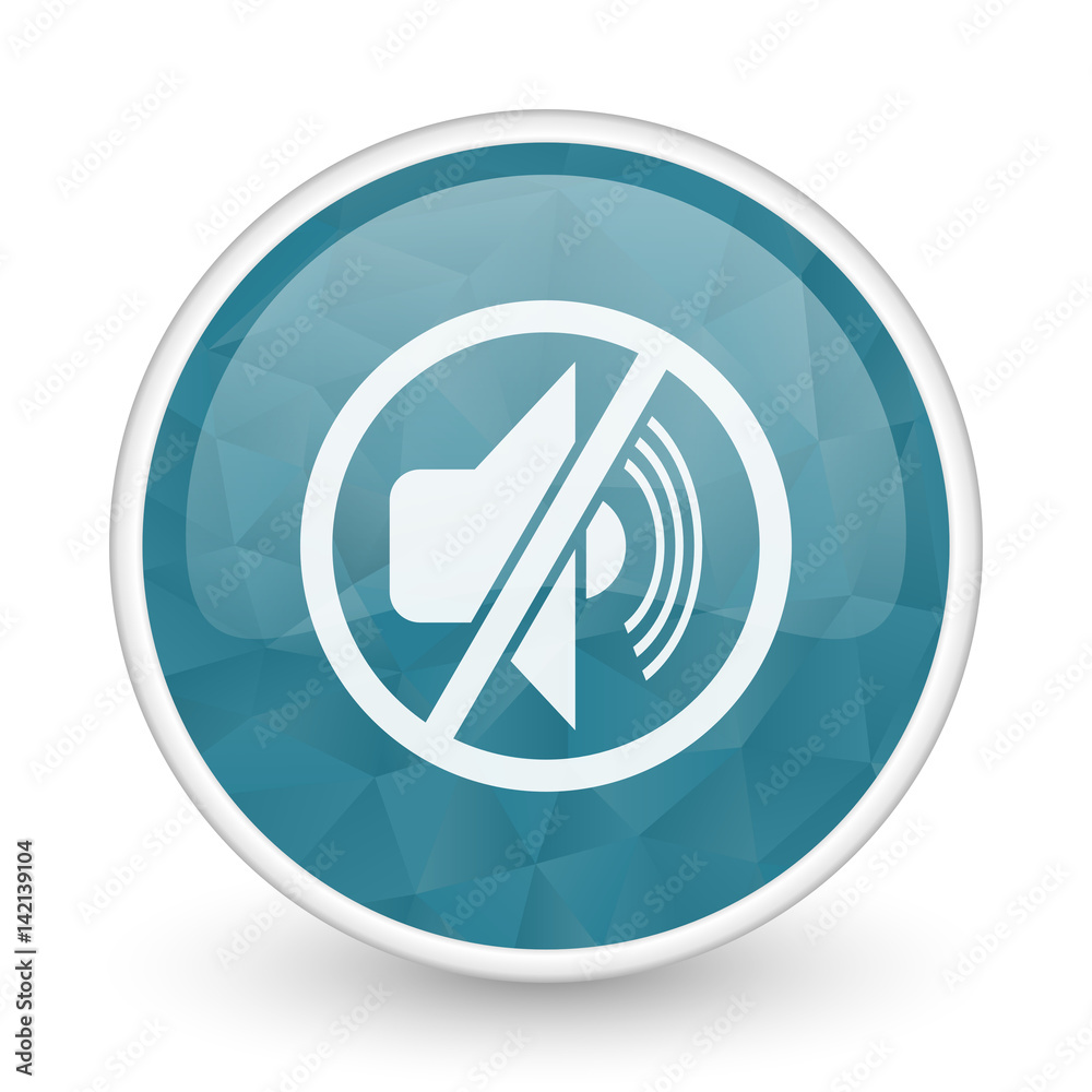 Mute brillant crystal design round blue web icon. Mute brillant crystal design round blue web icon.