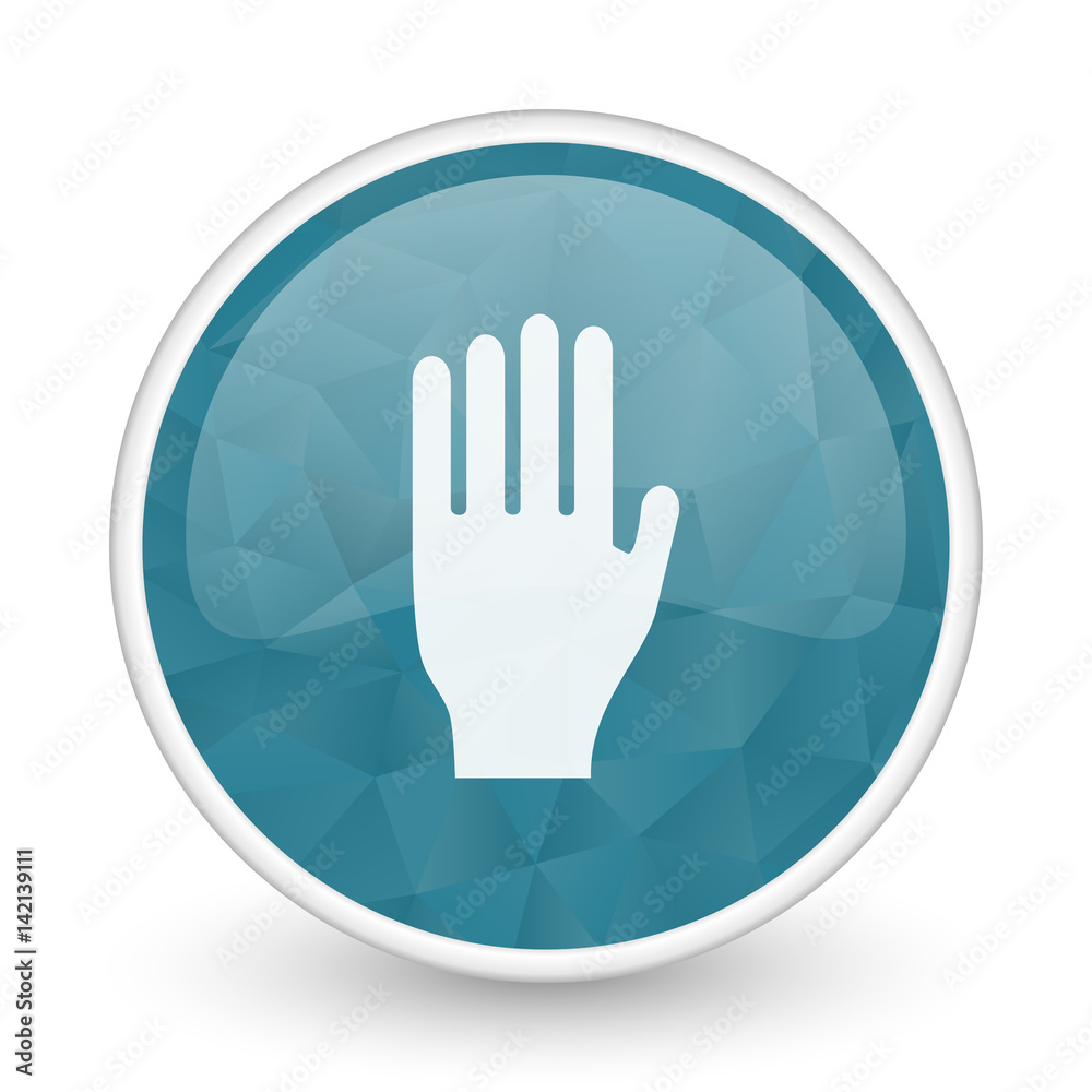 Stop brillant crystal design round blue web icon. Stop brillant crystal design round blue web icon.