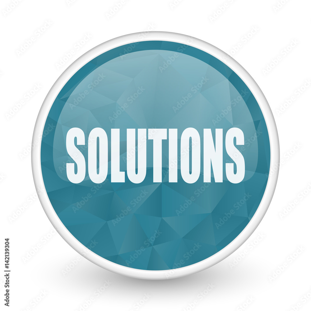 Solutions brillant crystal design round blue web icon. Solutions brillant crystal design round blue web icon.