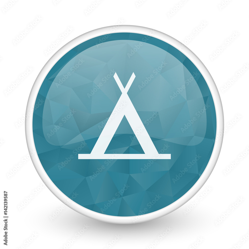 Camp brillant crystal design round blue web icon. Camp brillant crystal design round blue web icon.