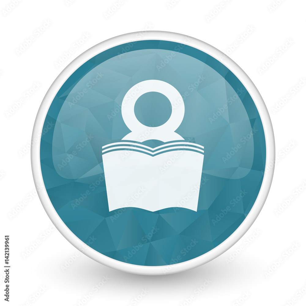 Book brillant crystal design round blue web icon. Book brillant crystal design round blue web icon.