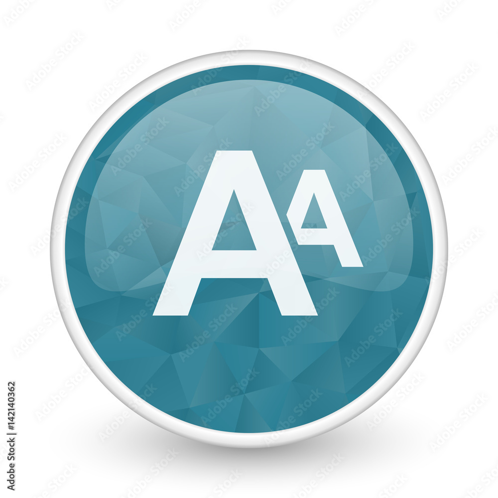 Alphabet brillant crystal design round blue web icon. Alphabet brillant crystal design round blue web icon.