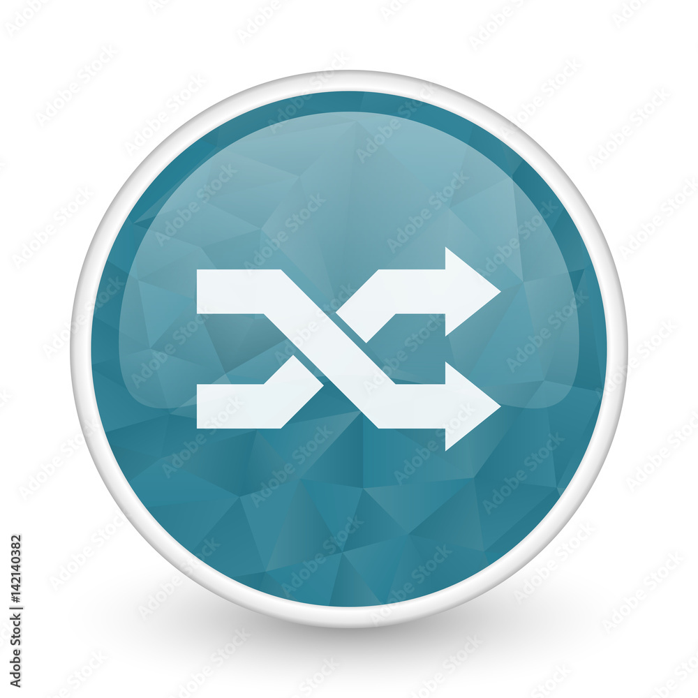 Aleatory brillant crystal design round blue web icon. Aleatory brillant crystal design round blue web icon.