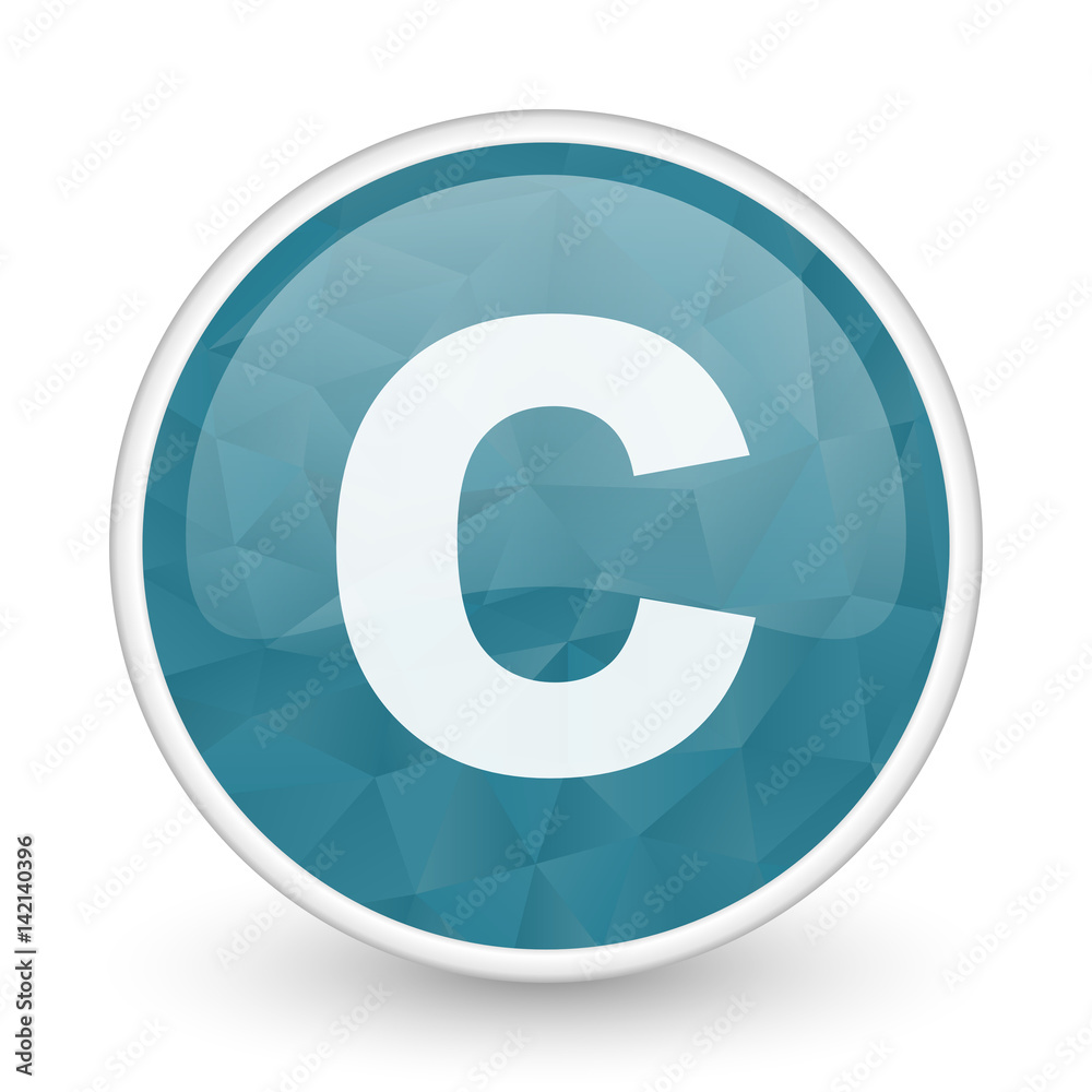 Copyright brillant crystal design round blue web icon. Copyright brillant crystal design round blue web icon.