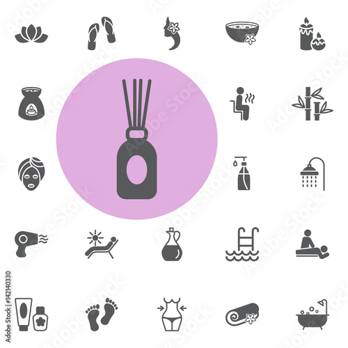 aroma stick icon. spa set vector illustration