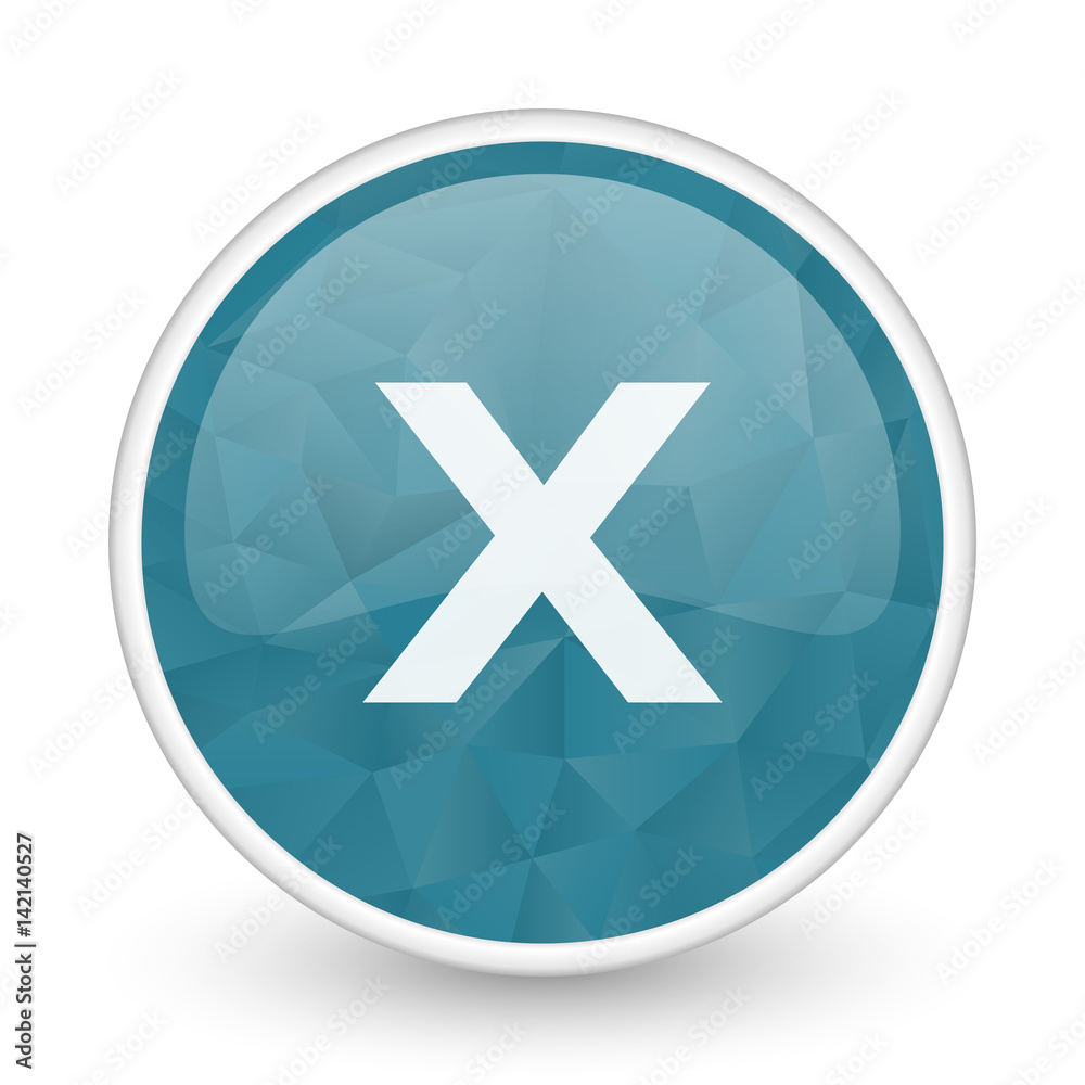 Cancel brillant crystal design round blue web icon. Cancel brillant crystal design round blue web icon.