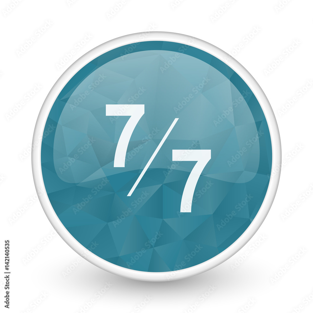 7 per 7 brillant crystal design round blue web icon. 7 per 7 brillant crystal design round blue web icon.