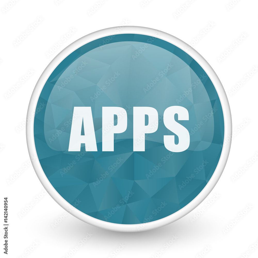 Apps brillant crystal design round blue web icon. Apps brillant crystal design round blue web icon.