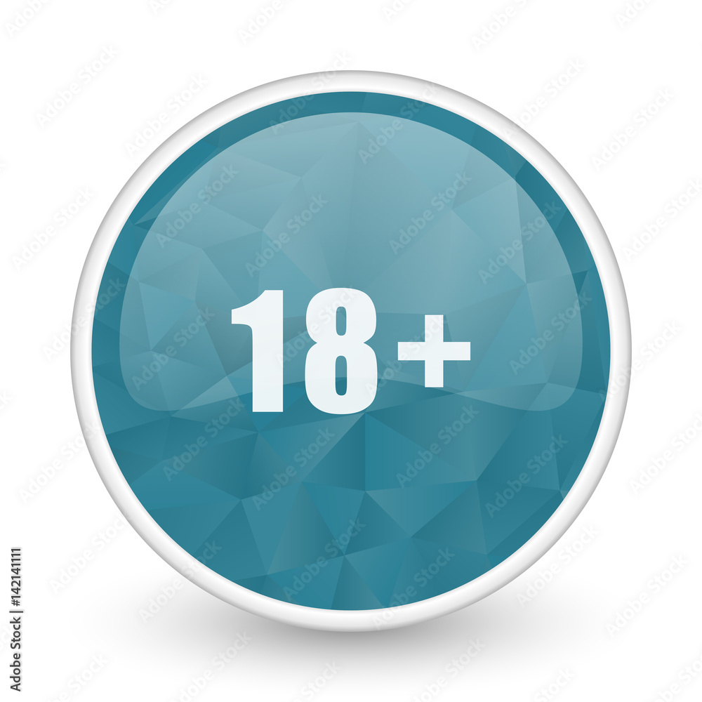 Adults brillant crystal design round blue web icon. Adults brillant crystal design round blue web icon.