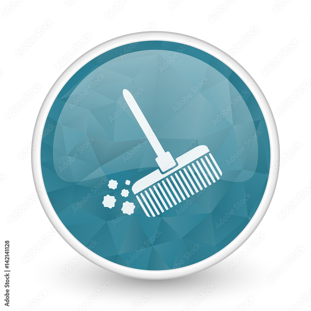 Broom brillant crystal design round blue web icon. Broom brillant crystal design round blue web icon.