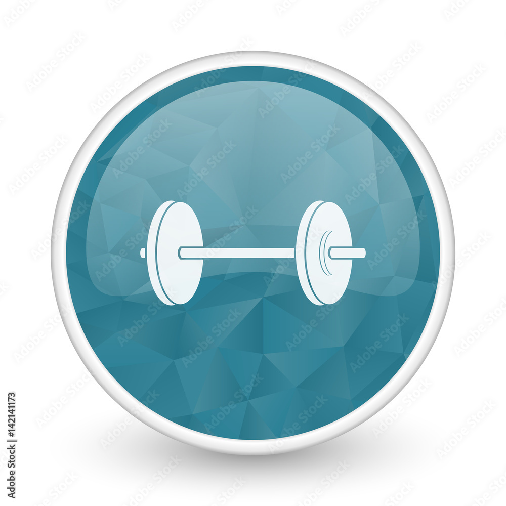 Fitness brillant crystal design round blue web icon. Fitness brillant crystal design round blue web icon.